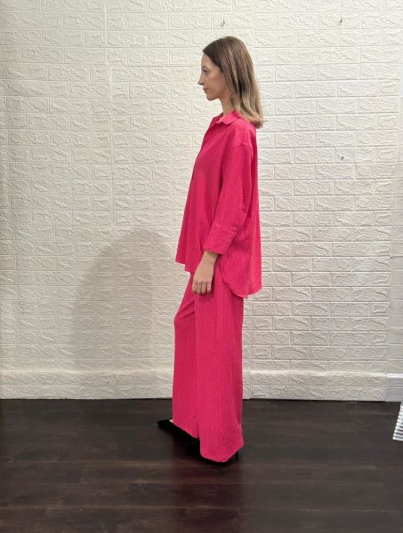 Fuşya Renk Gömlek-Pantolon(Astarlı) Takım