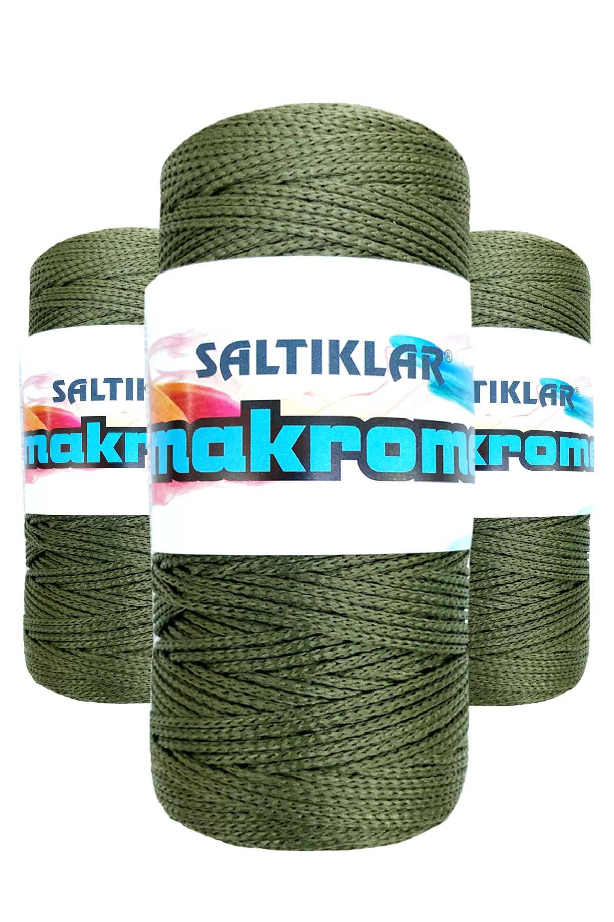 3 Adet Polyester Makrome İpi 2860 Haki Yeşil 100 gr