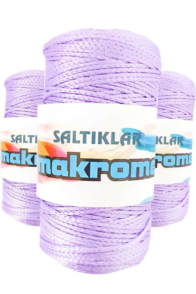 3 Adet Polyester Makrome İpi 3200 Lila 100 gr