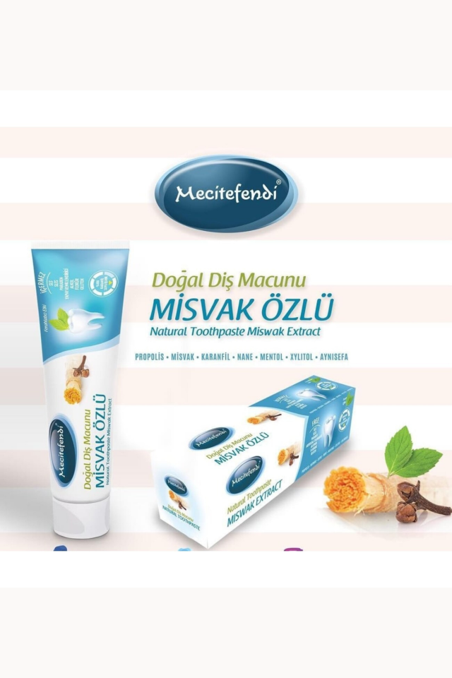 3 Adet Misvak Özlü Doğal Diş Macunu Florürsüz 75 ml