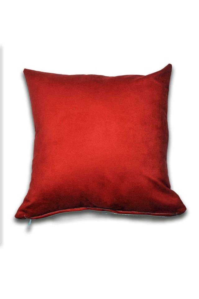 2 adet Süet Kırlent Minder Kılıfı 40X40cm Bordo Lila