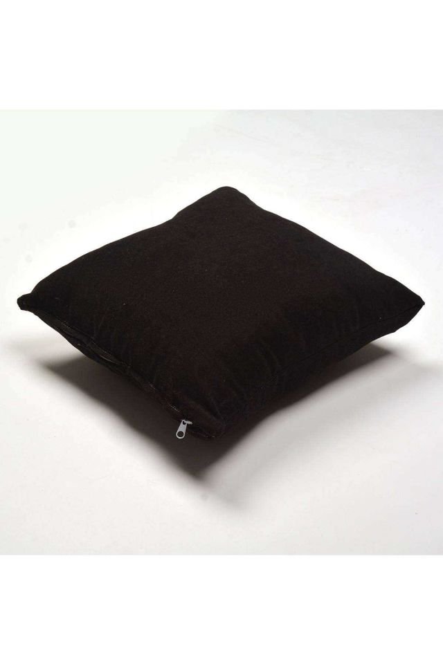 2 adet Süet Kırlent Minder Kılıfı 40X40cm Siyah