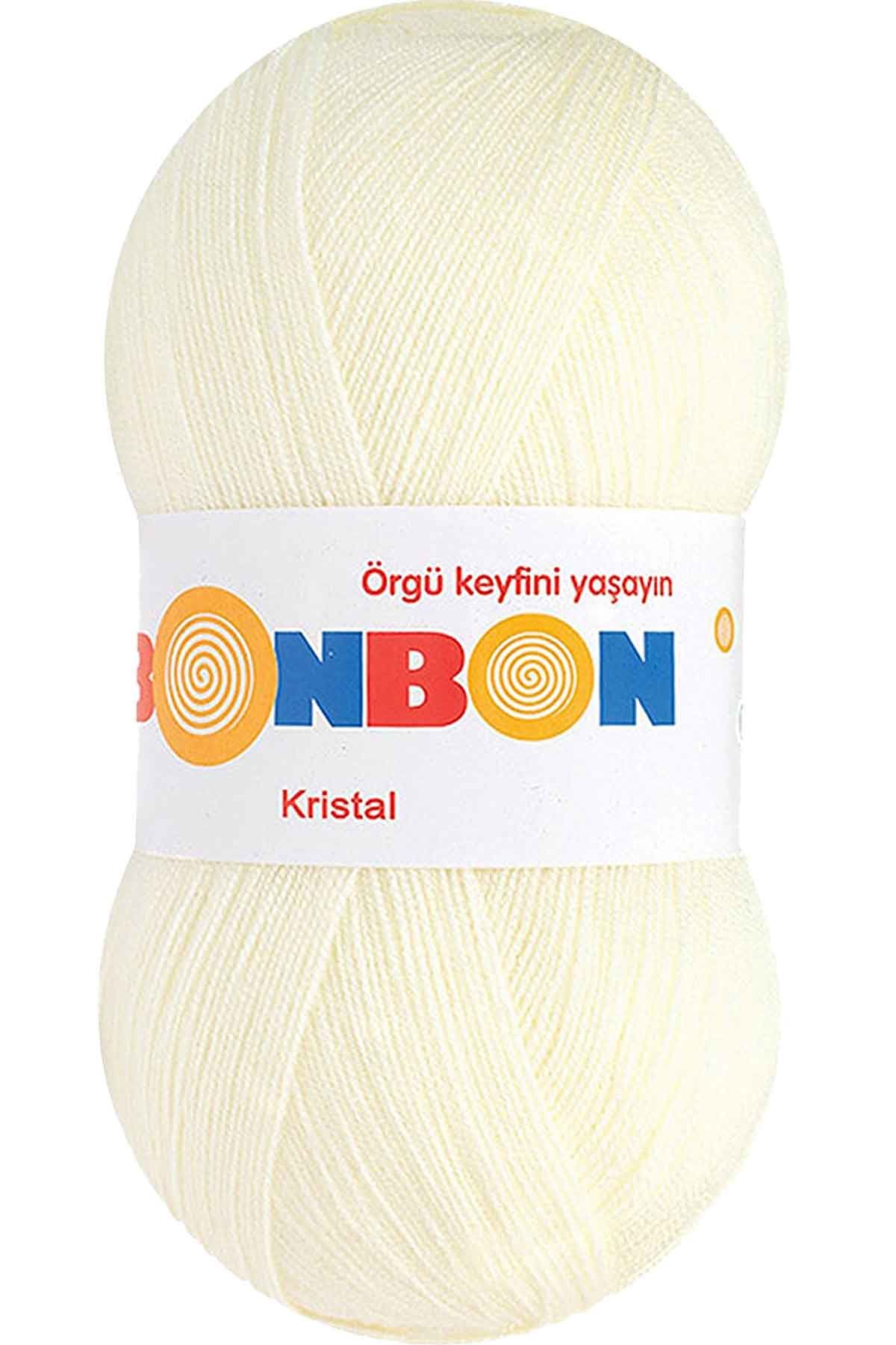 Kristal El Örgü Lif İpi Açık Krem 98223