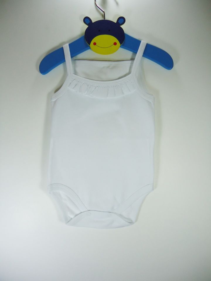 Sema Baby Penye ip Askılı Badi (Body) - Beyaz 3-6 Ay