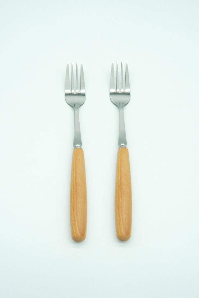 Bambu Saplı 2 Adet Çelik Çatal 20cm