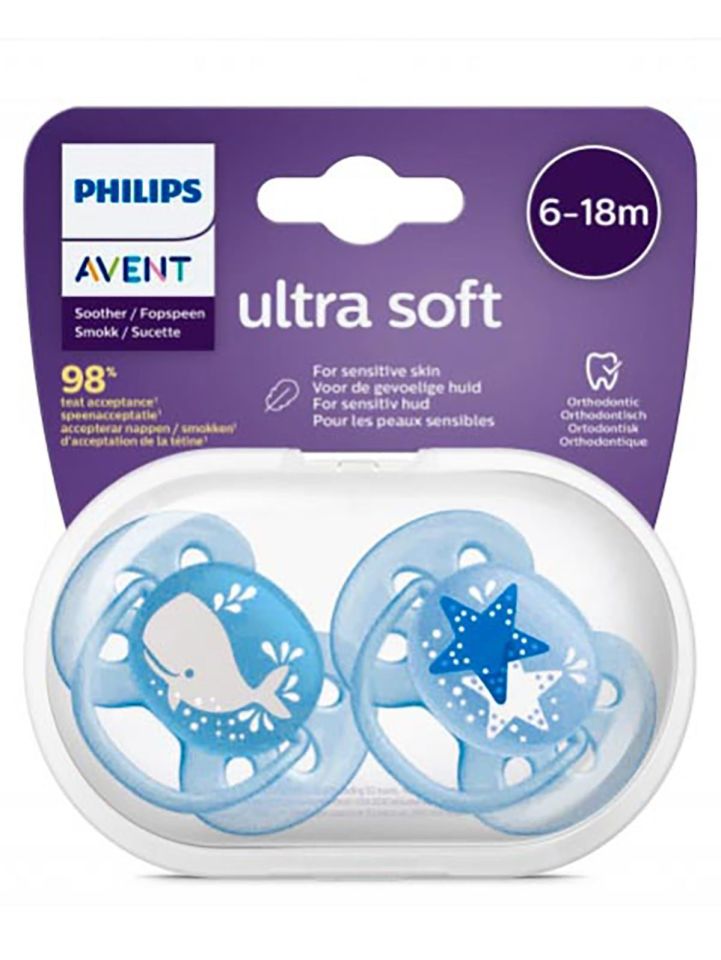 Philips Avent Ultra Soft Emzik 6-18 Ay 2li Erkek SCF223/03