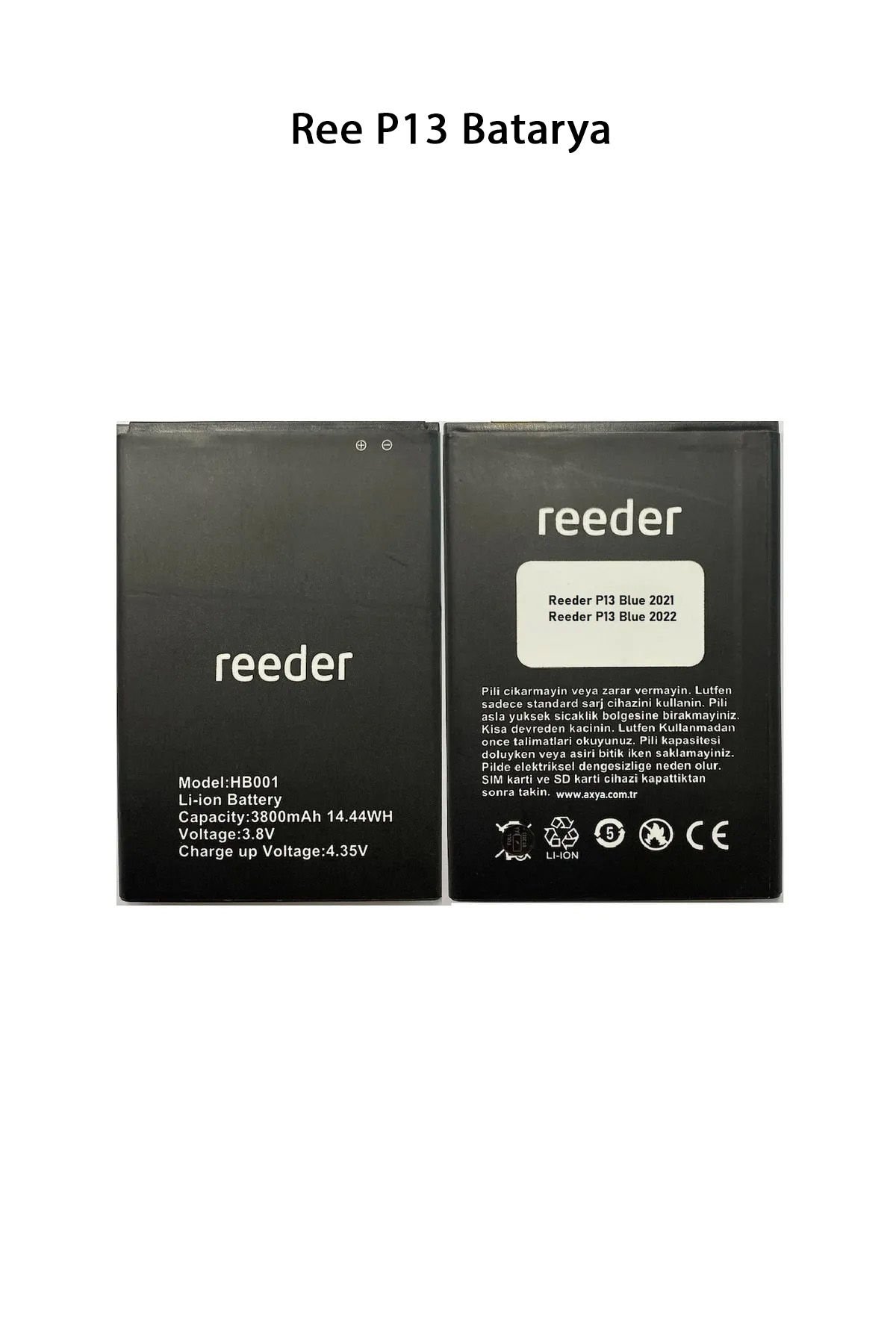 Reeder P13 Telefonlarla Uyumlu Batarya 3800 mAh