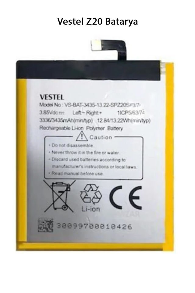 Vestel Z20 Telefonlarla Uyumlu Batarya 3435 mAh