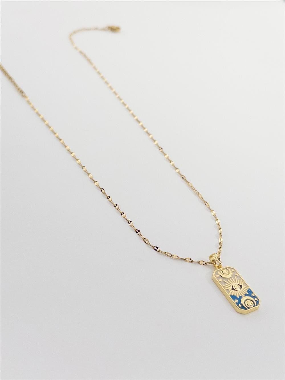 Çelik Tarot Göz Kolye Gold Renk