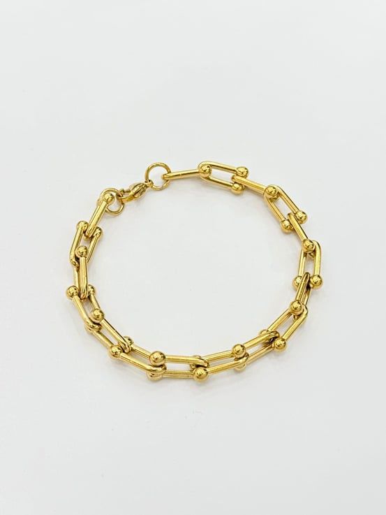 Kadın Çelik Ataç Model Gold Renk Bileklik