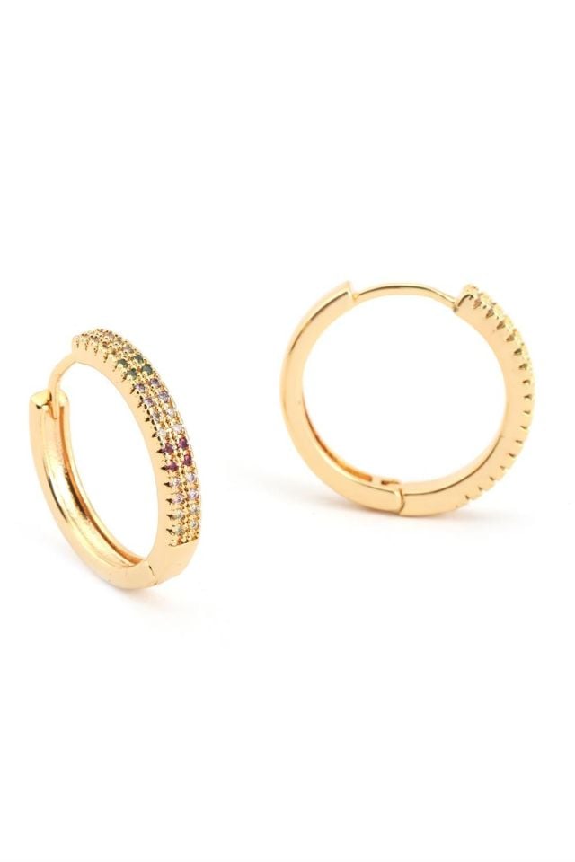 İthal Vip Halka Gold Renk Küpe