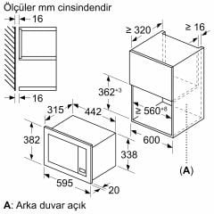 Profilo FRIAT8AS Siyah 20 lt Ankastre Mikrodalga Fırın