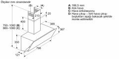 Profilo DVK8J671 Platin Gri Cam Duvar Tipi Davlumbaz 80 cm