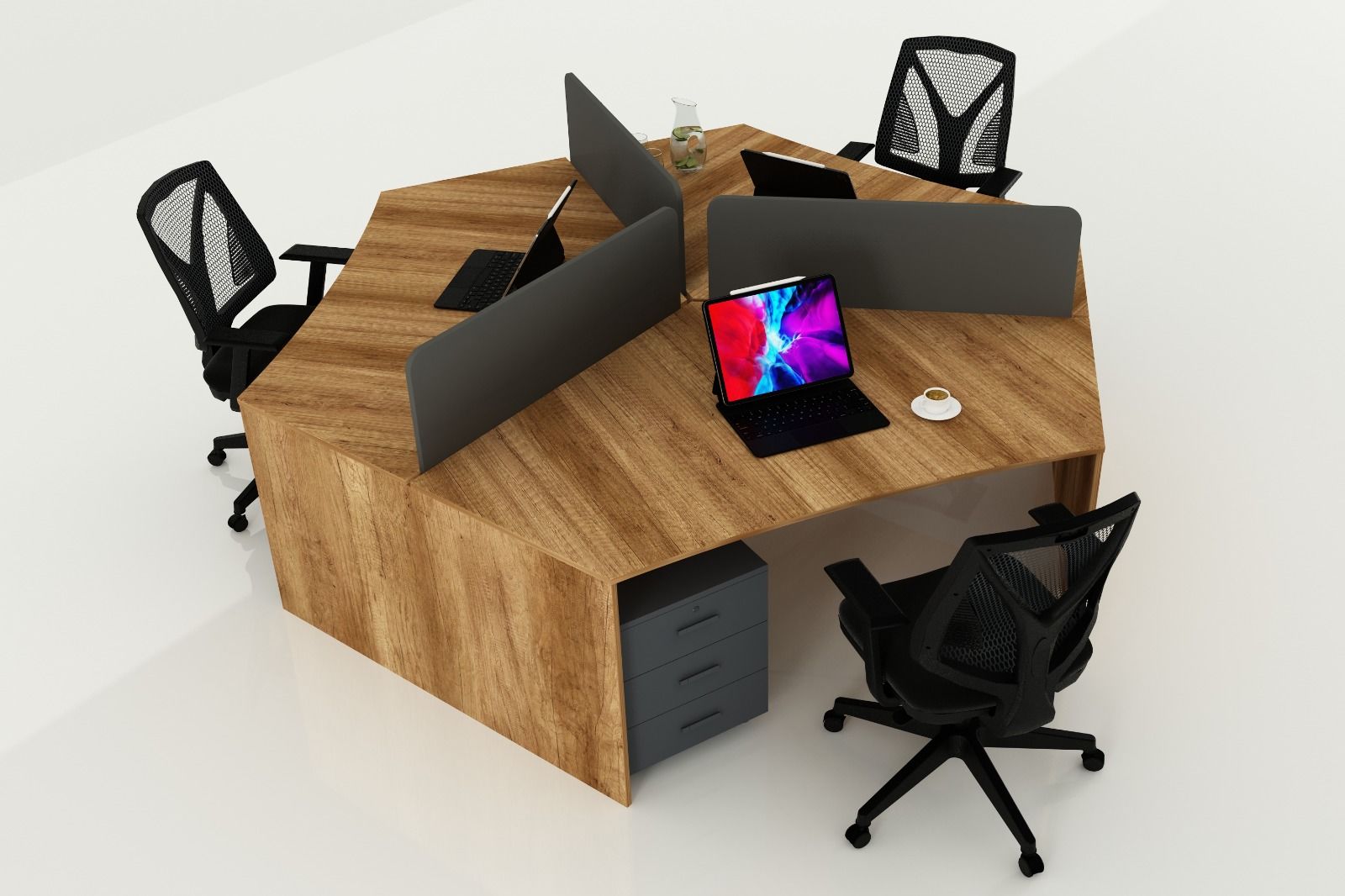 YONCA ÜÇLÜ WORKSTATION BAROK