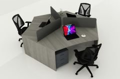 YONCA ÜÇLÜ WORKSTATION ANTRASİT MEŞE