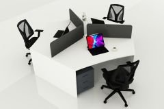 YONCA ÜÇLÜ WORKSTATION BEYAZ