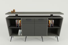 EKO KONİK MASA TAKIMI ANTRASİT MEŞE