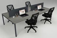 LİNK DÖRTLÜ WORKSTATION ANTRASİT MEŞE - 280X140X75H