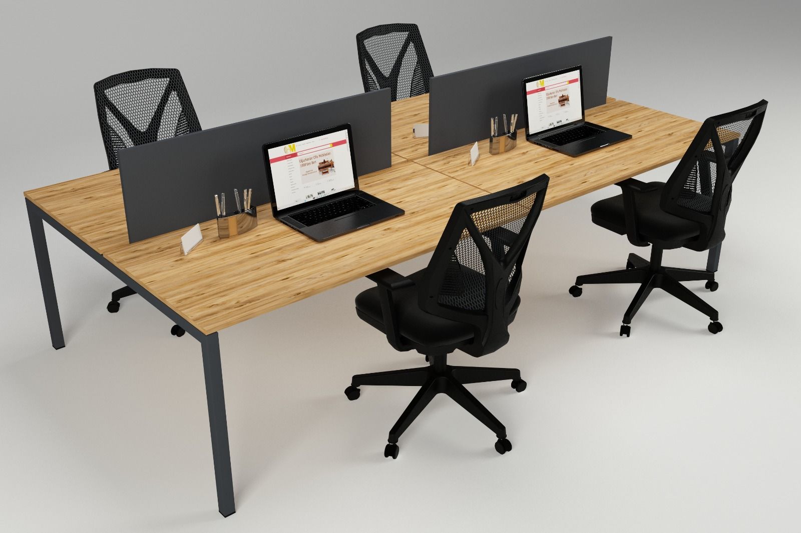 LİNK DÖRTLÜ WORKSTATION ATLANTİK ÇAM - 240X140X75H