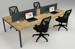 LİNK DÖRTLÜ WORKSTATION SAFİR MEŞE - 240X140X75H