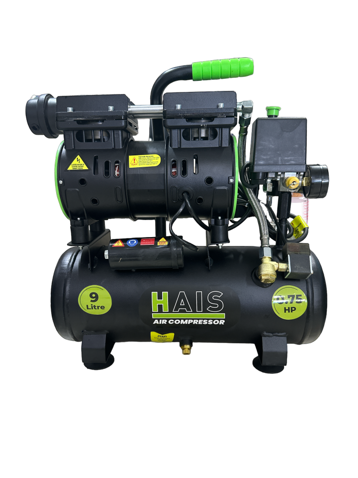 Hais 9 Litre Sessiz Yağsız Hava Kompresörü 0,75 HP