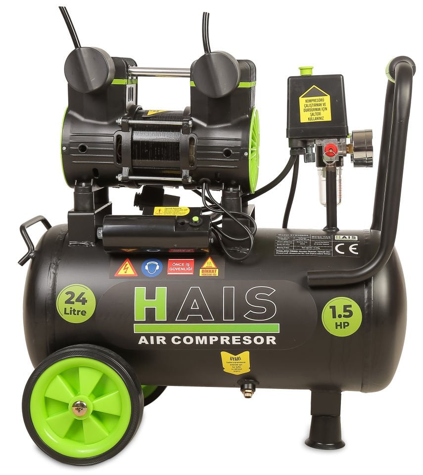 Hais 24 Litre Sessiz Yağsız Hava Kompresörü 1,5 Hp