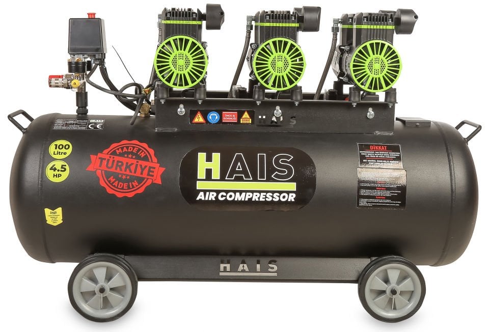 Hais 100 Litre Sessiz Yağsız Hava Kompresörü 4,5 Hp