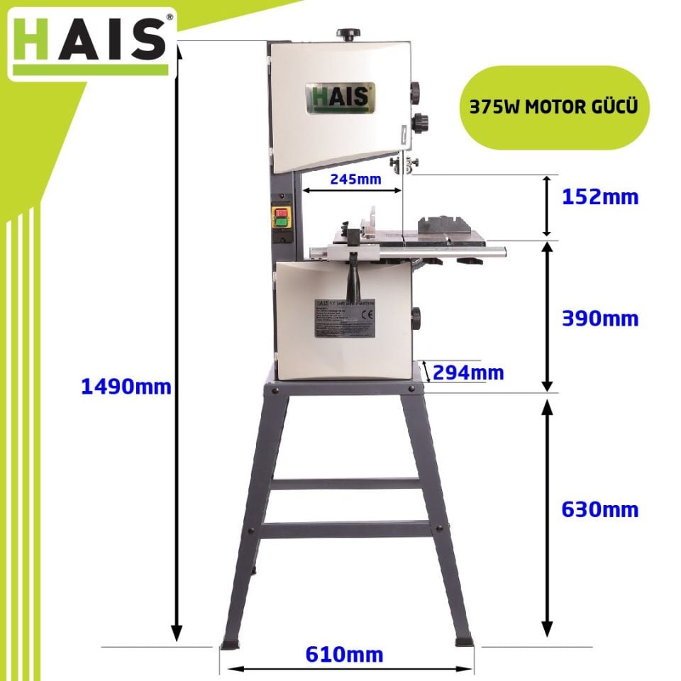 Hais MJ10 Şerit Testere Makinası