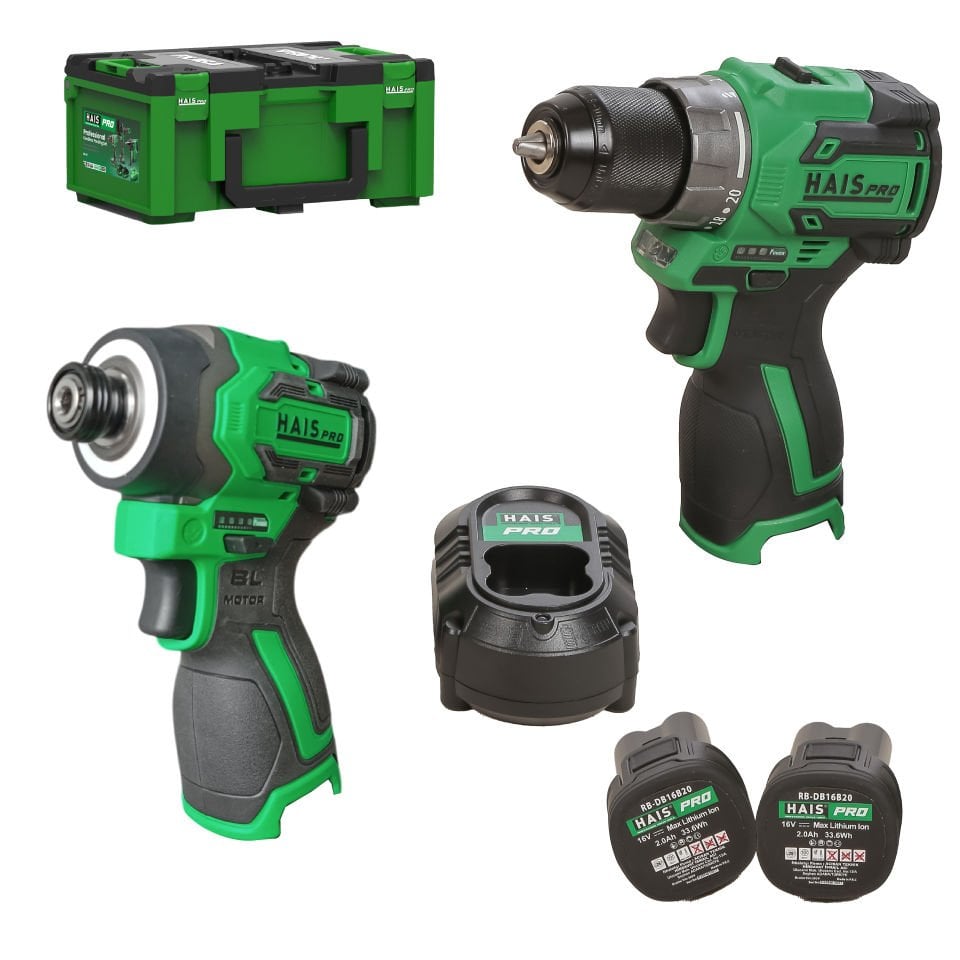 HAISPRO Profesyonel 16 V Akülü El Aletleri Seti 2'Lİ SET - 1