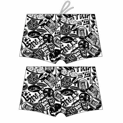 BOXER FULL MEN STICKERS white/black SWIMMING-COMPE