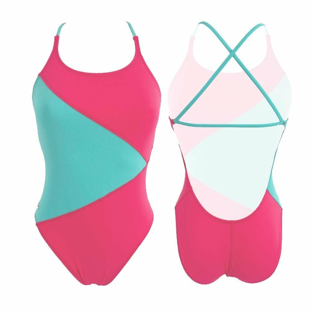 SWIMSUIT WOMEN 'ISLAND' COMFORT Rosa/Verde Agua SW