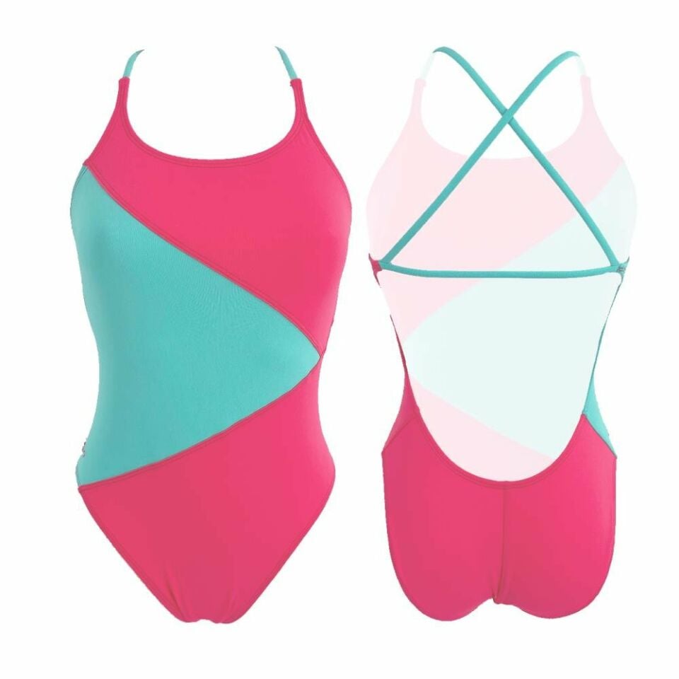 SWIMSUIT WOMEN 'ISLAND' COMFORT Rosa/Verde Agua SW