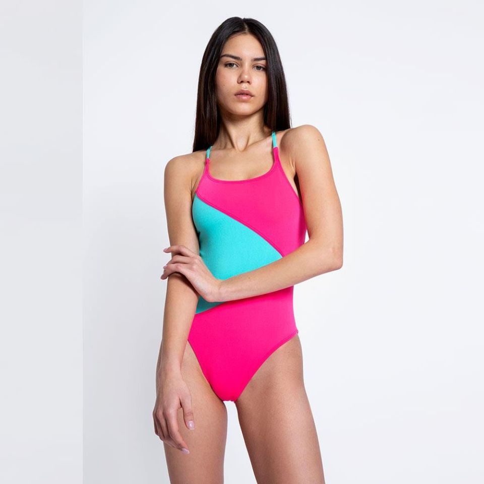 SWIMSUIT WOMEN 'ISLAND' COMFORT Rosa/Verde Agua SW