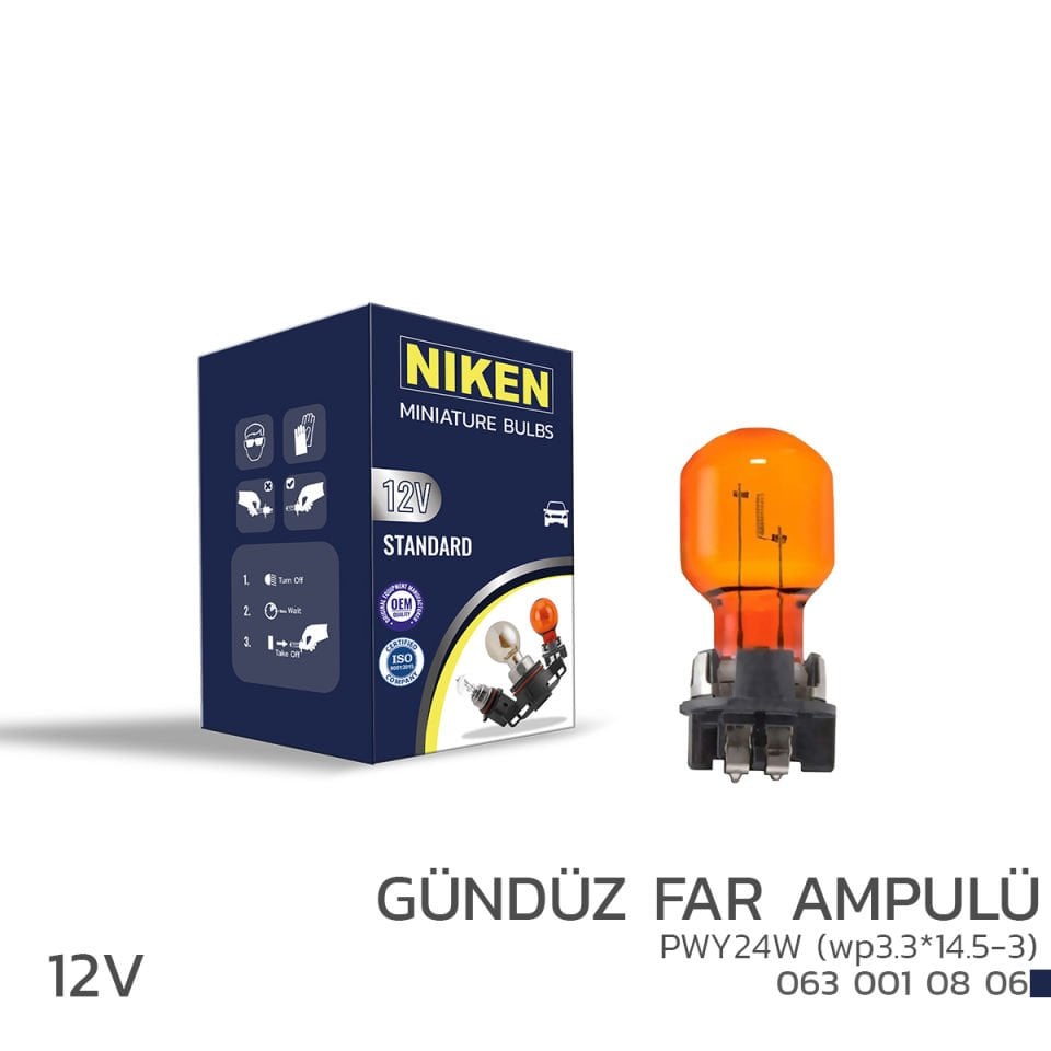 NIKEN 12V PWY24W GNDZ FAR AMP(wp3.3*14.5-3)AMB 10L