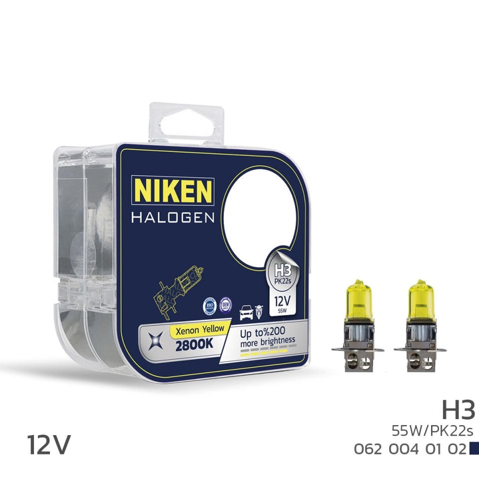 NIKEN 12V H3 55W SARI IŞIK AMPUL PK22s 2800K