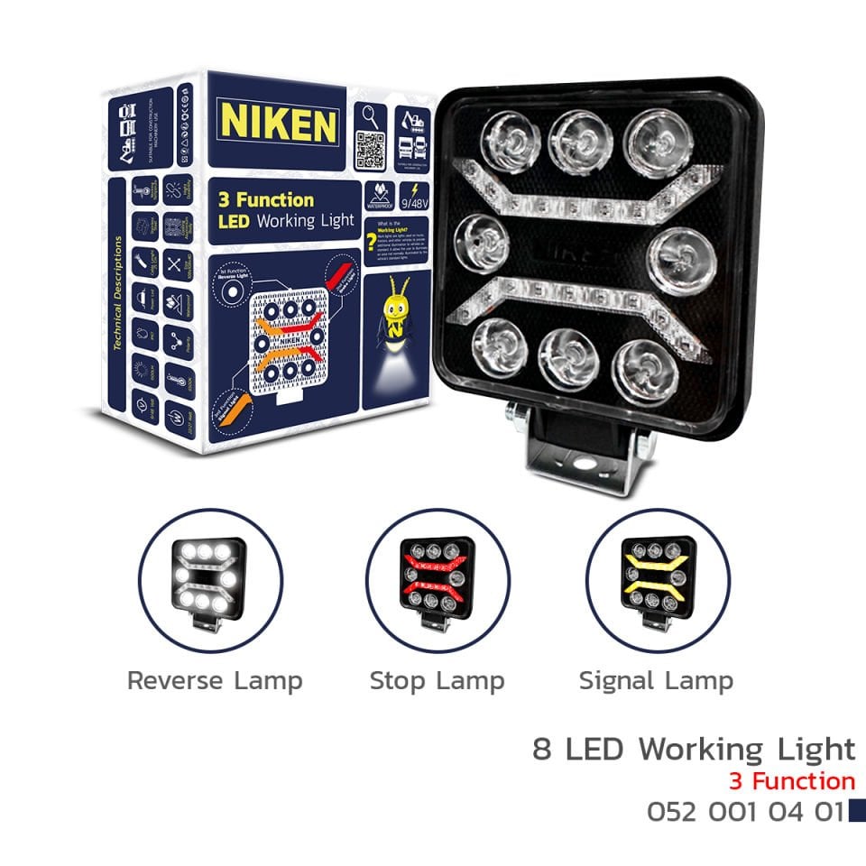 ÇALIŞMA LAMBASI PRO 8 LED 3 FONKSIYON KARE