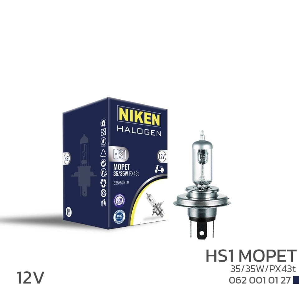 NIKEN 12V HS1 35W/35W HALOJEN MOPET AMPUL PX43t