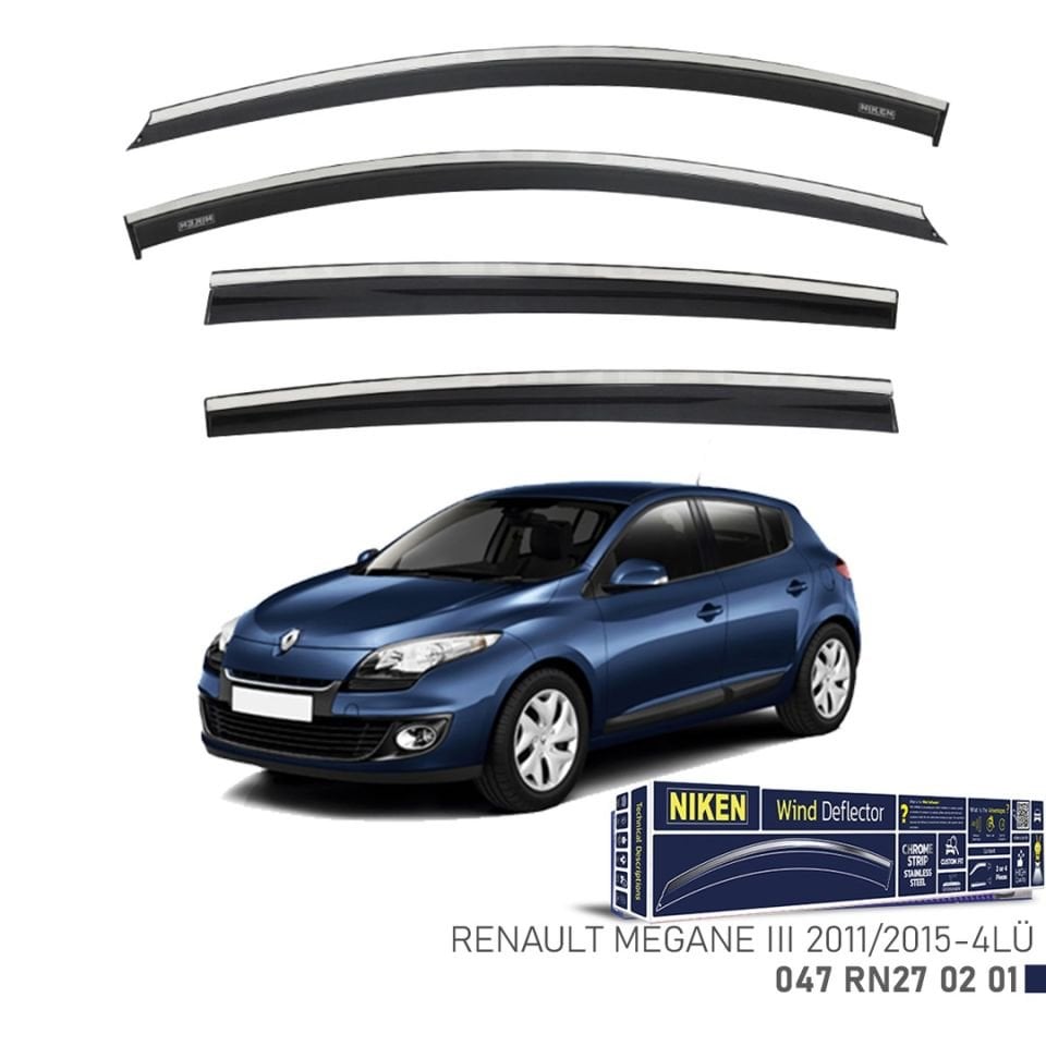 Niken Renault Megane III 2011-2015 Kromlu Cam Rüzgarlığı 4 LÜ