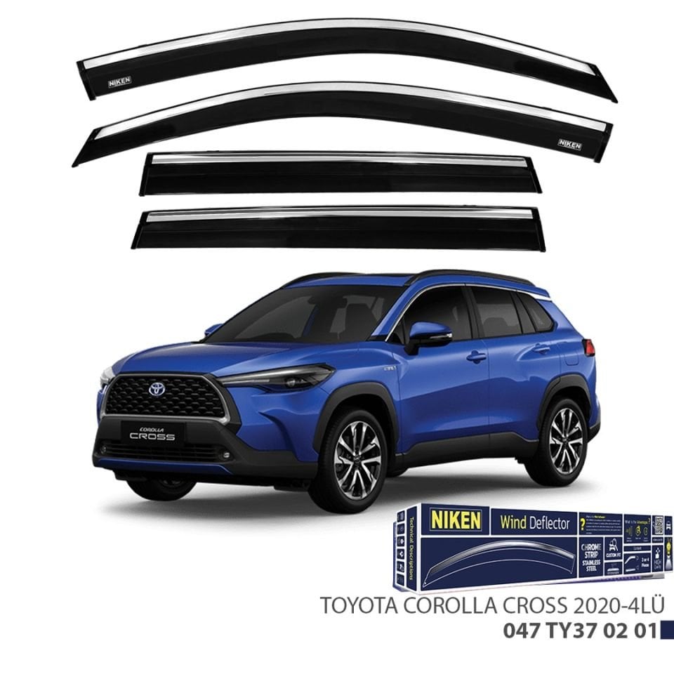 Niken Toyota Corolla Cross 2020-Kromlu Cam Rüzgarlığı 4 LÜ