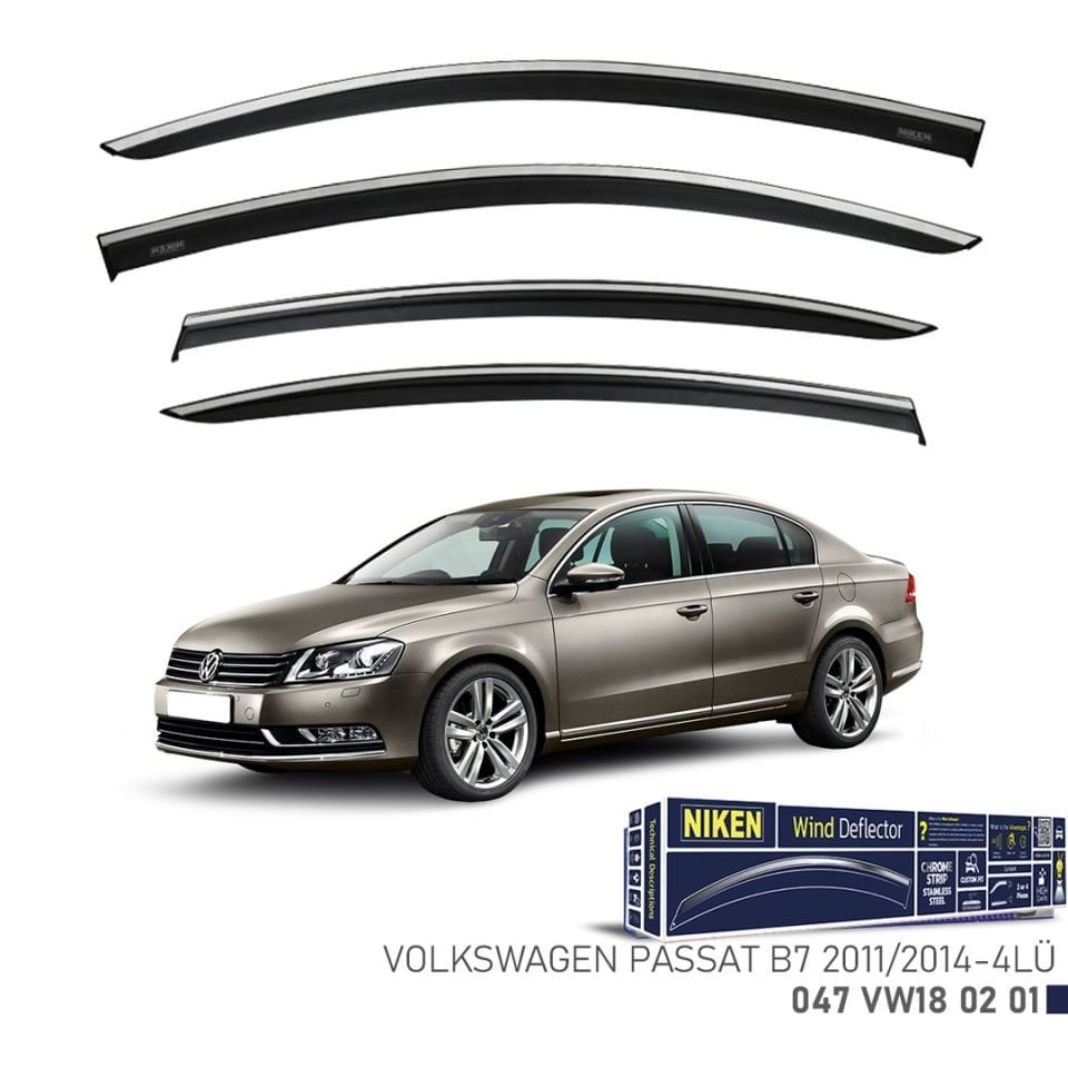 Niken VW Passat B7 2011-2014- Kromlu Cam Rüzgarlığı 4 LÜ