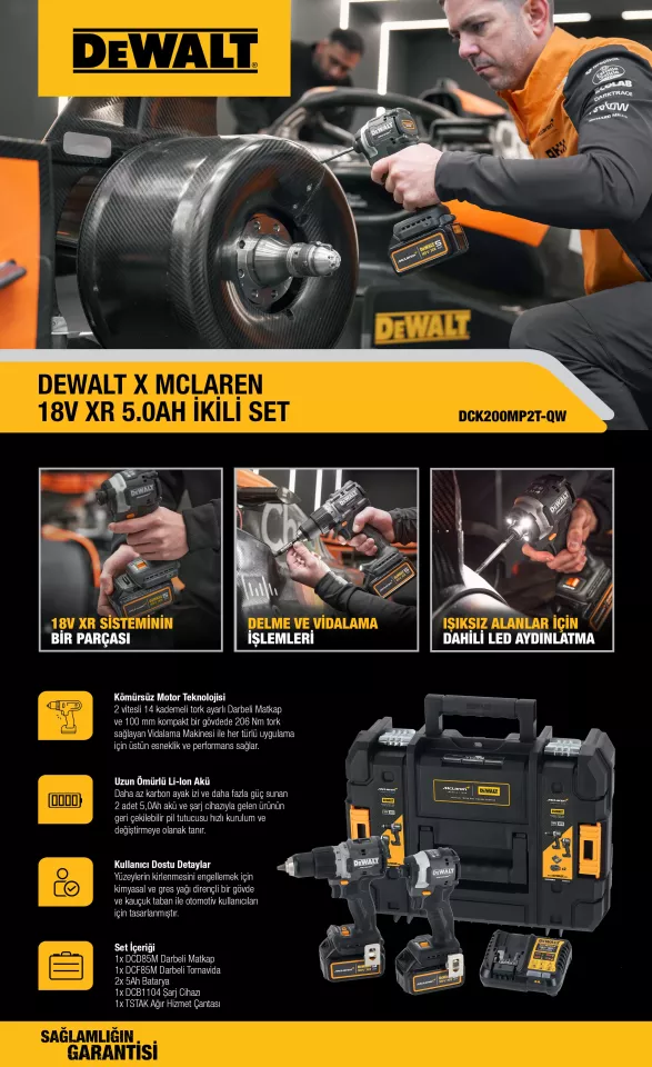 Dewalt x McLaren DCK200MP2T İkili Set