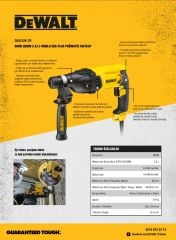 Dewalt 800W 26mm 2.6J SDS-PLUS Pnömatik Matkap D25133K