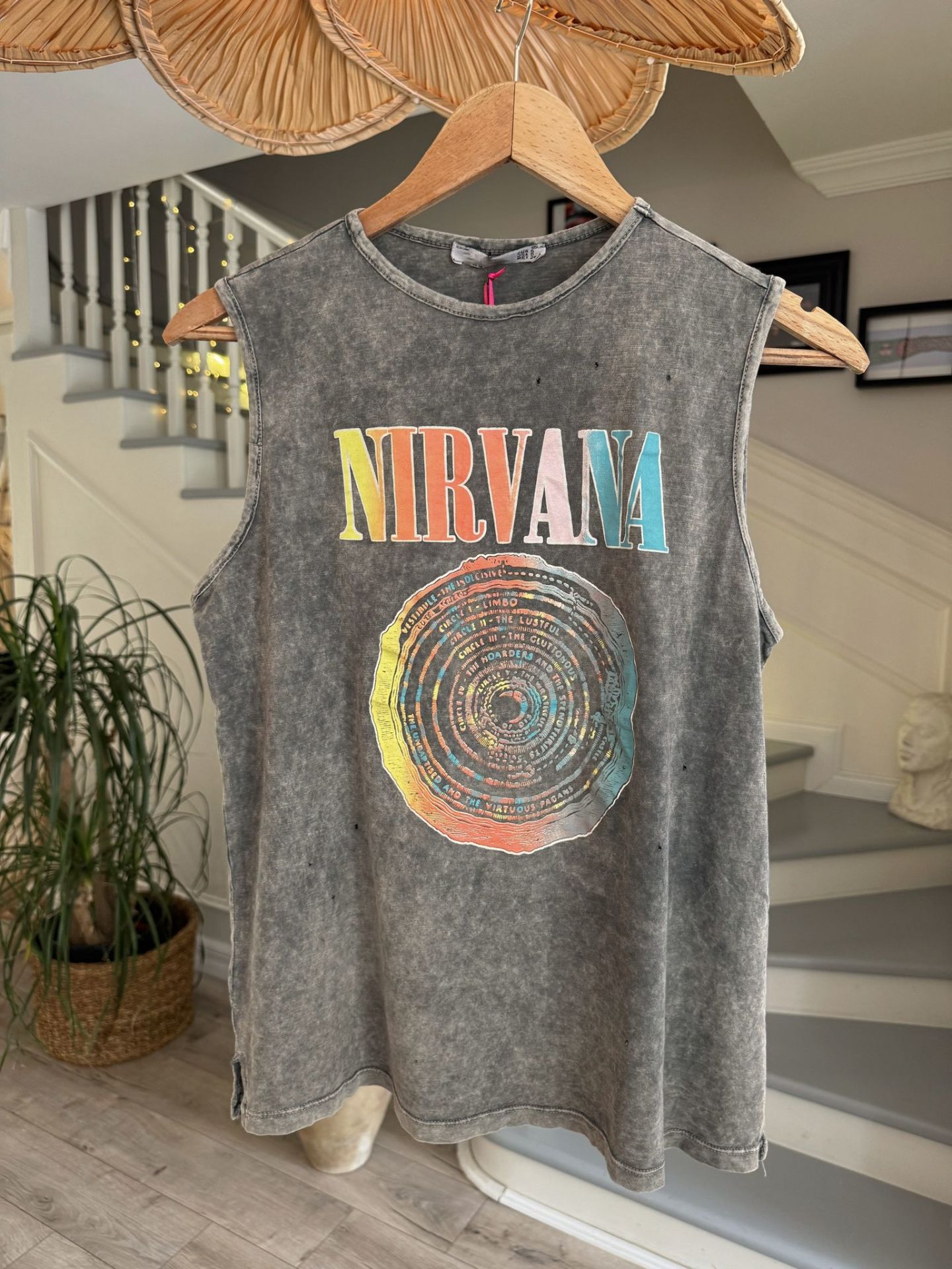 NIRVANA Yıkamalı Kolsuz T-Shirt