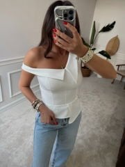 Bianca Atlas Beyaz Bluz
