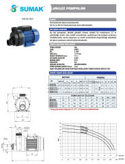 Sumak SMJB-K150T Jakuzi Pompası 1,5 Hp 220v