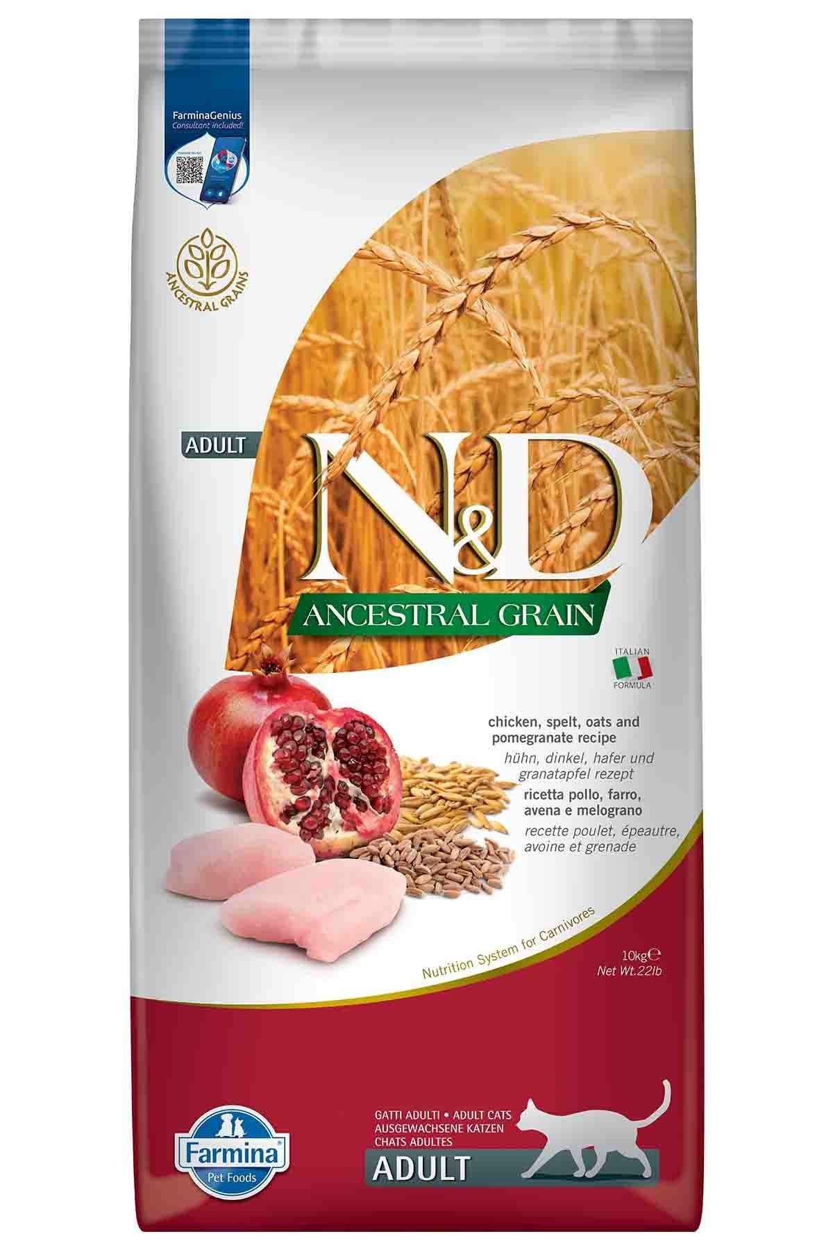 ND Ancestral Grain Tavuklu ve Narlı Yetişkin Kedi Maması 10 Kg