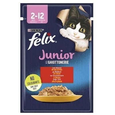 6 ADET Felix Pouch Junior Sığır Etli 85 Gr