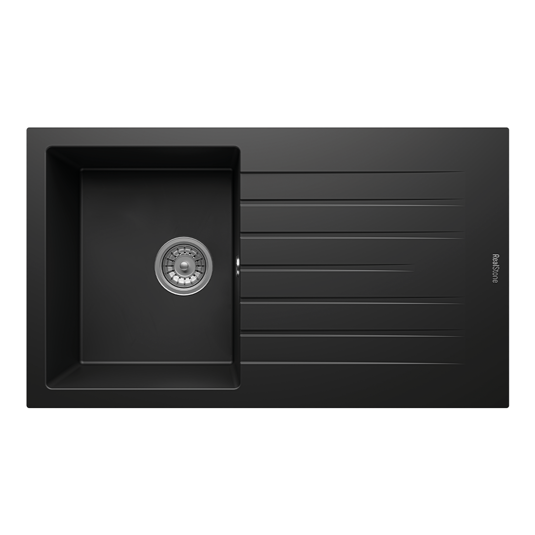 RealStone P004 Troya 86 Tek Gözlü Damlalıklı Granit Eviye