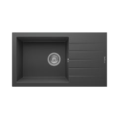 RealStone P010 Assos 76 XL Tek Gözlü Damlalıklı Granit Eviye Siyah