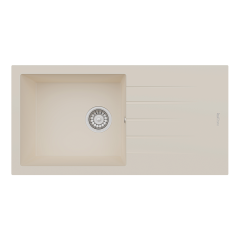 RealStone P011 Assos 86 XL Tek Gözlü Damlalıklı Granit Eviye Beyaz